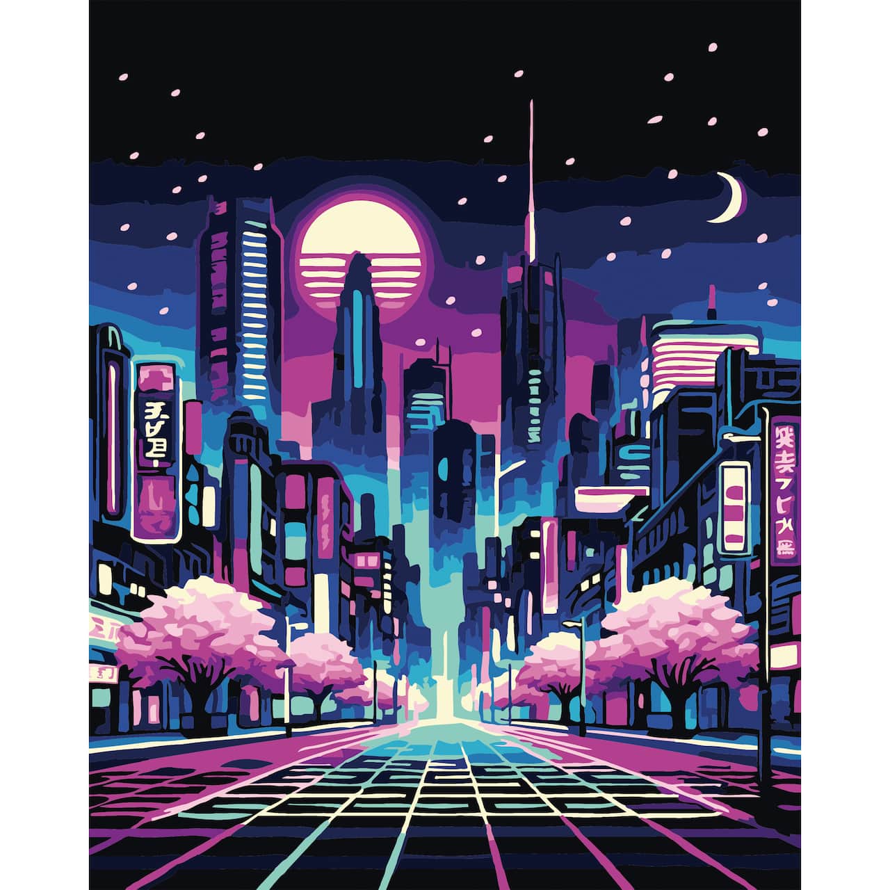 8" x 10" Futuristic City Paint-by-Number Kit with Wood Display Hanger by Artist's Loft®